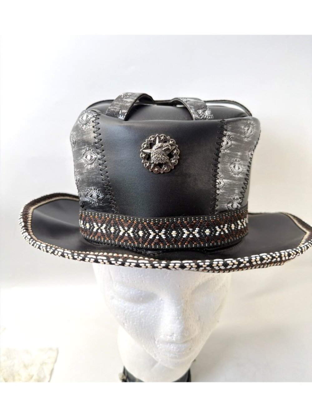 Steampunk Black Hat Medieval Knight Top Hat Unisex OS